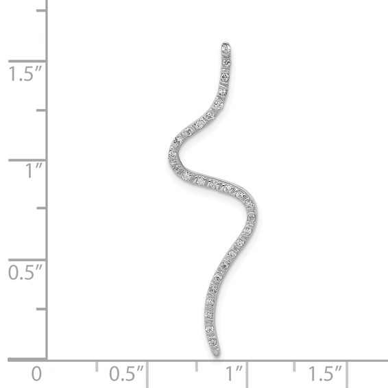 14k White Gold Fancy 1/6 carat Diamond Curved Line Chain Slide