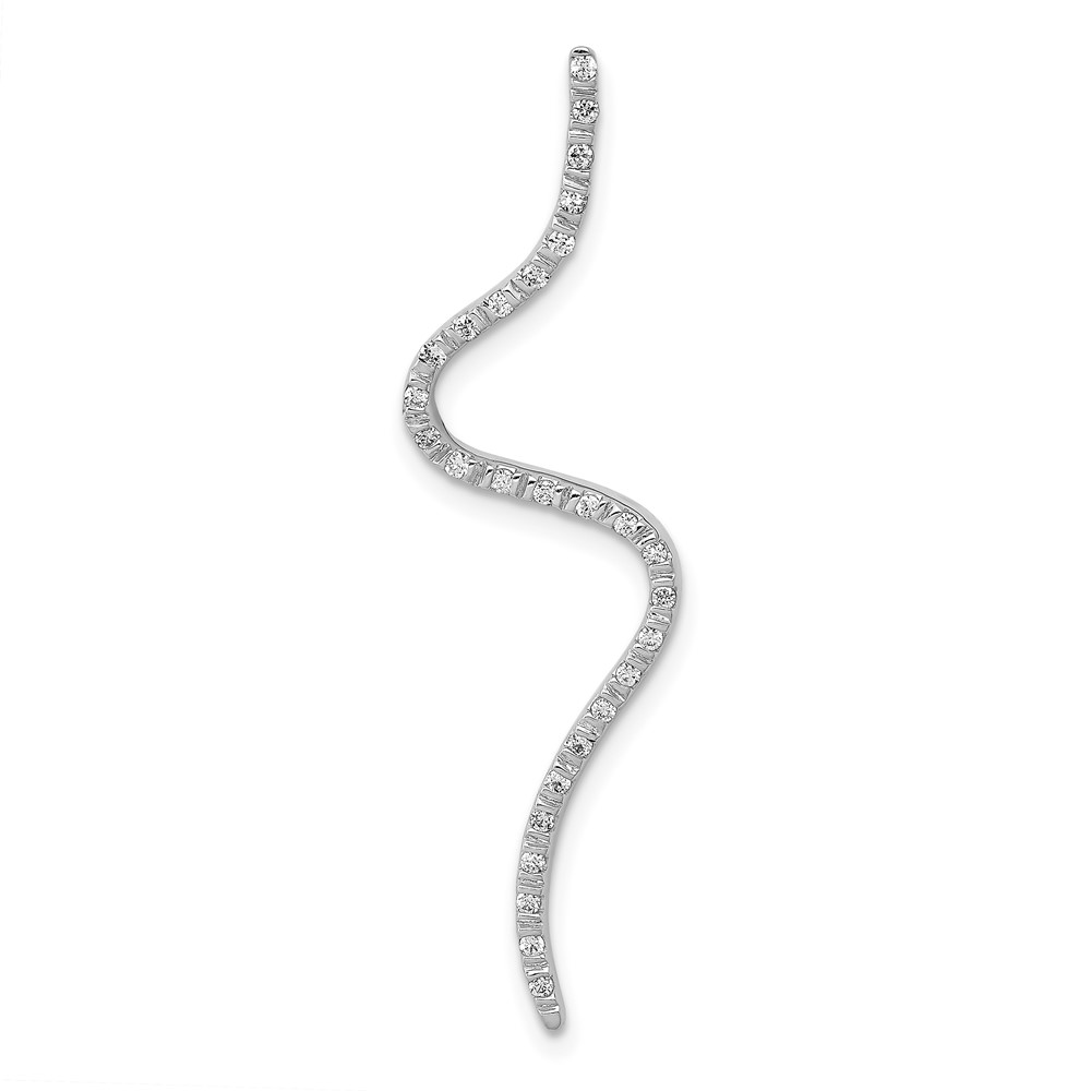 14k White Gold Fancy 1/6 carat Diamond Curved Line Chain Slide (PM4815-016-WA)