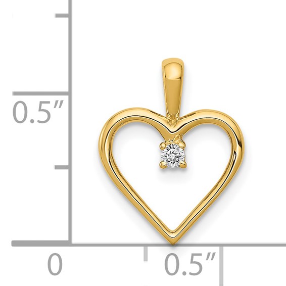 14k Holds 1-1.9mm Stone Heart Pendant Mounting