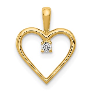 14k Holds 1-1.9mm Stone Heart Pendant Mounting