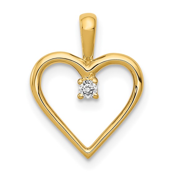 14k Holds 1-1.9mm Stone Heart Pendant Mounting