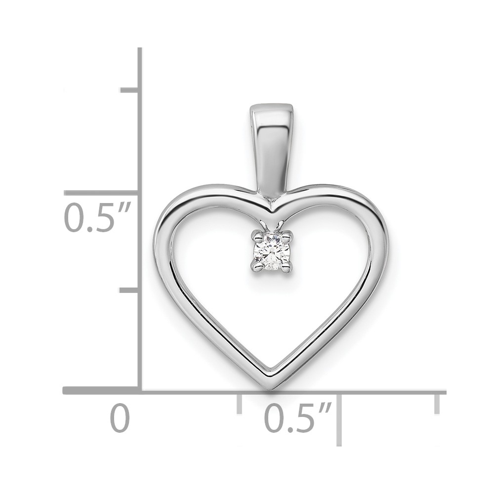 14k White Gold AA .05ct. Diamond Heart Pendant (PM4816-005-WA)
