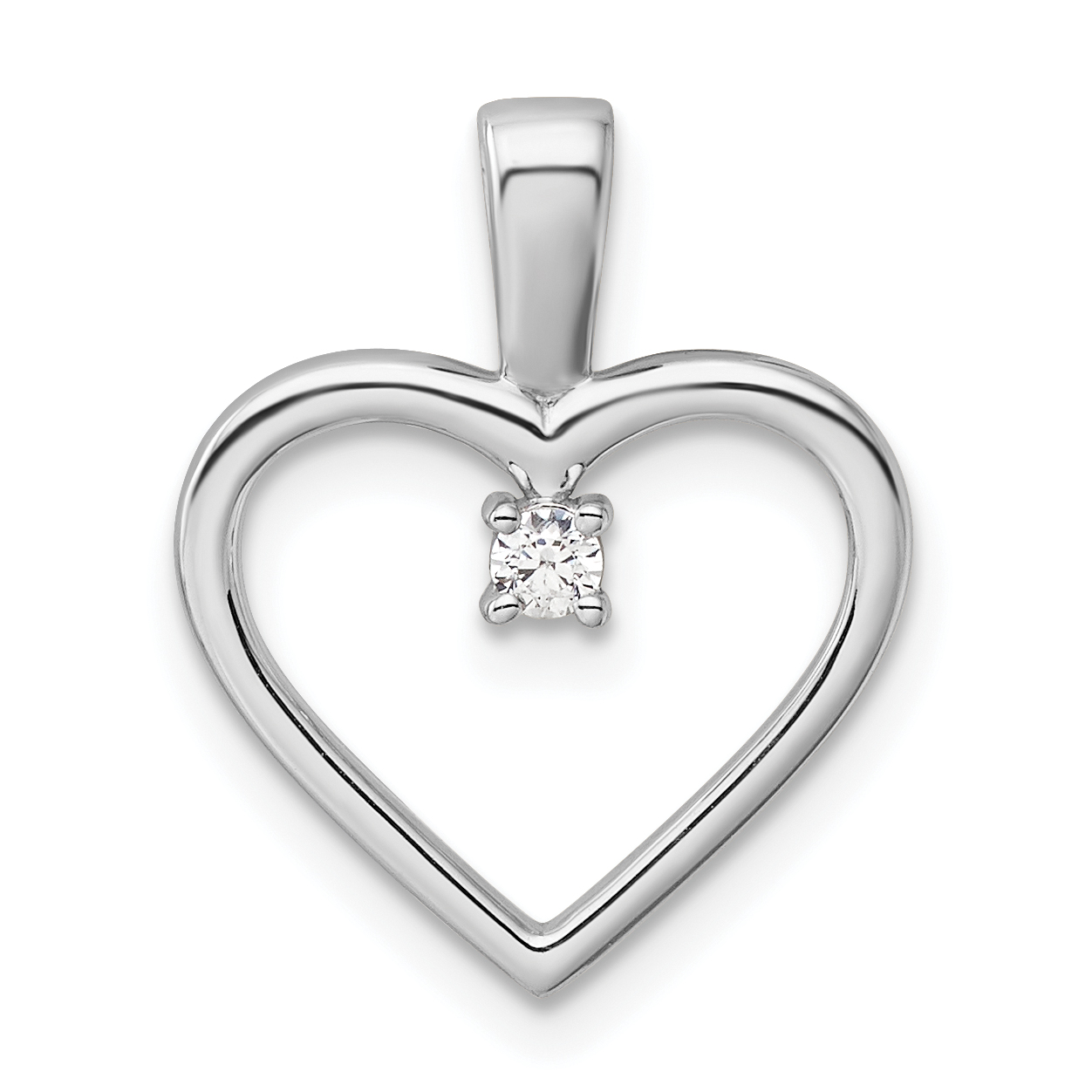 14k White Gold AA .05ct. Diamond Heart Pendant (PM4816-005-WA)