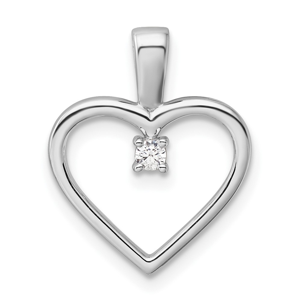 14k White Gold AA .05ct. Diamond Heart Pendant (PM4816-005-WA)