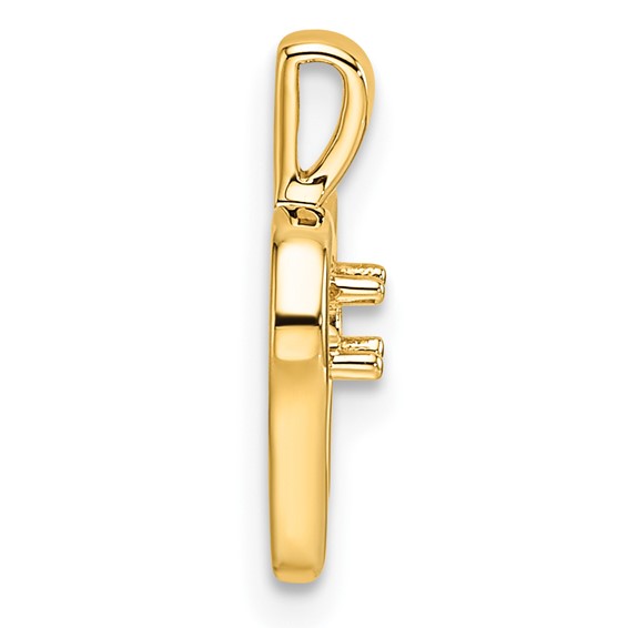 14k Holds 1-2.3mm Stone Heart Pendant Mounting