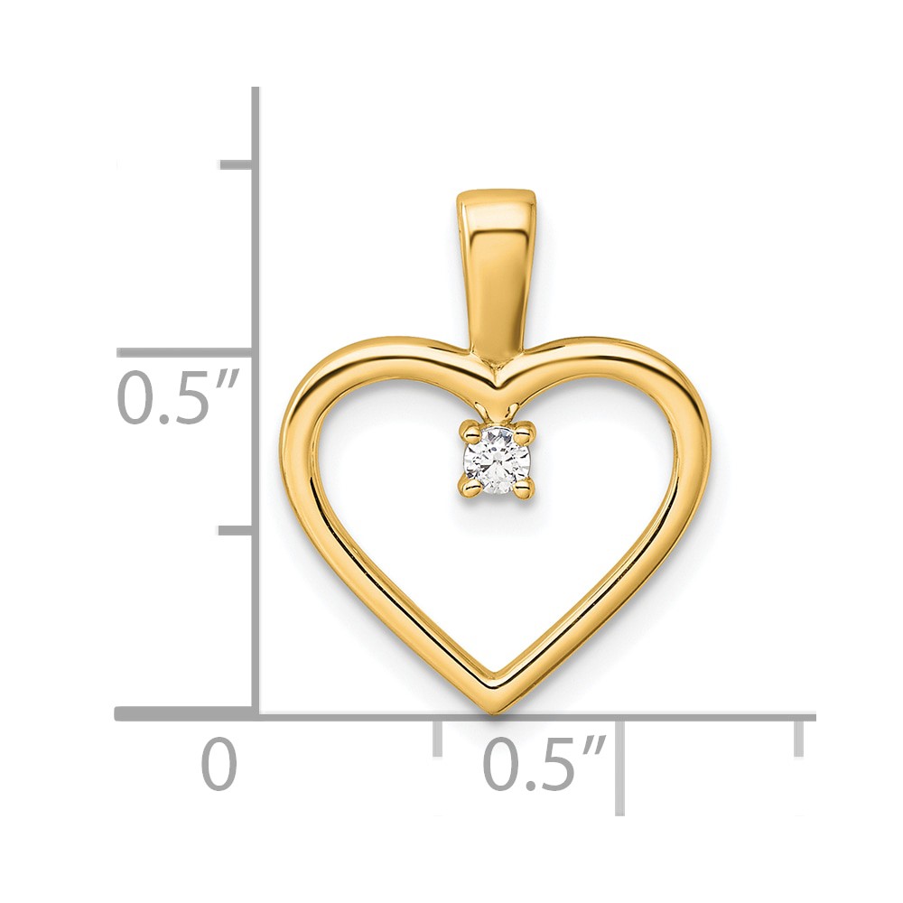 14K AA .05ct. Diamond Heart Pendant (PM4816-005-YA)