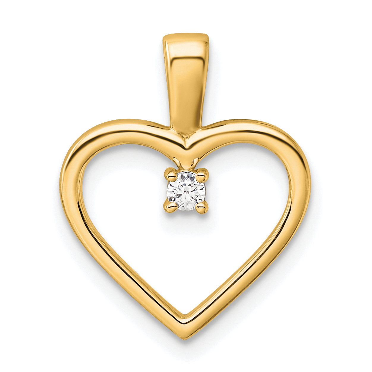 14K AA .05ct. Diamond Heart Pendant (PM4816-005-YA)