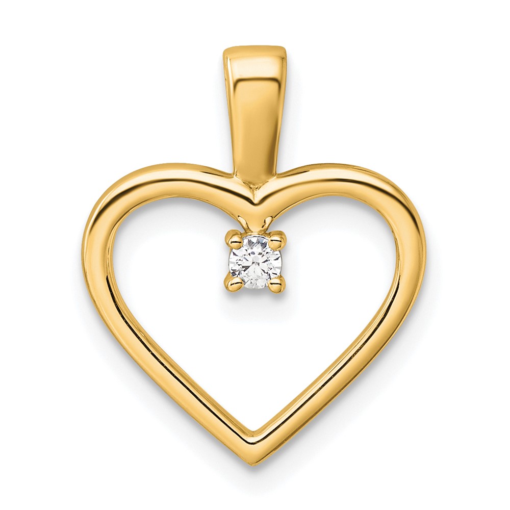 14K AA .05ct. Diamond Heart Pendant (PM4816-005-YA)