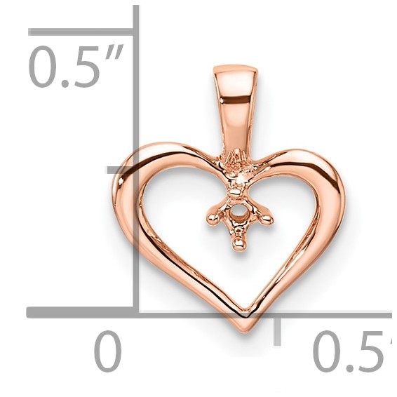 10k Rose Gold Heart Pendant Mounting