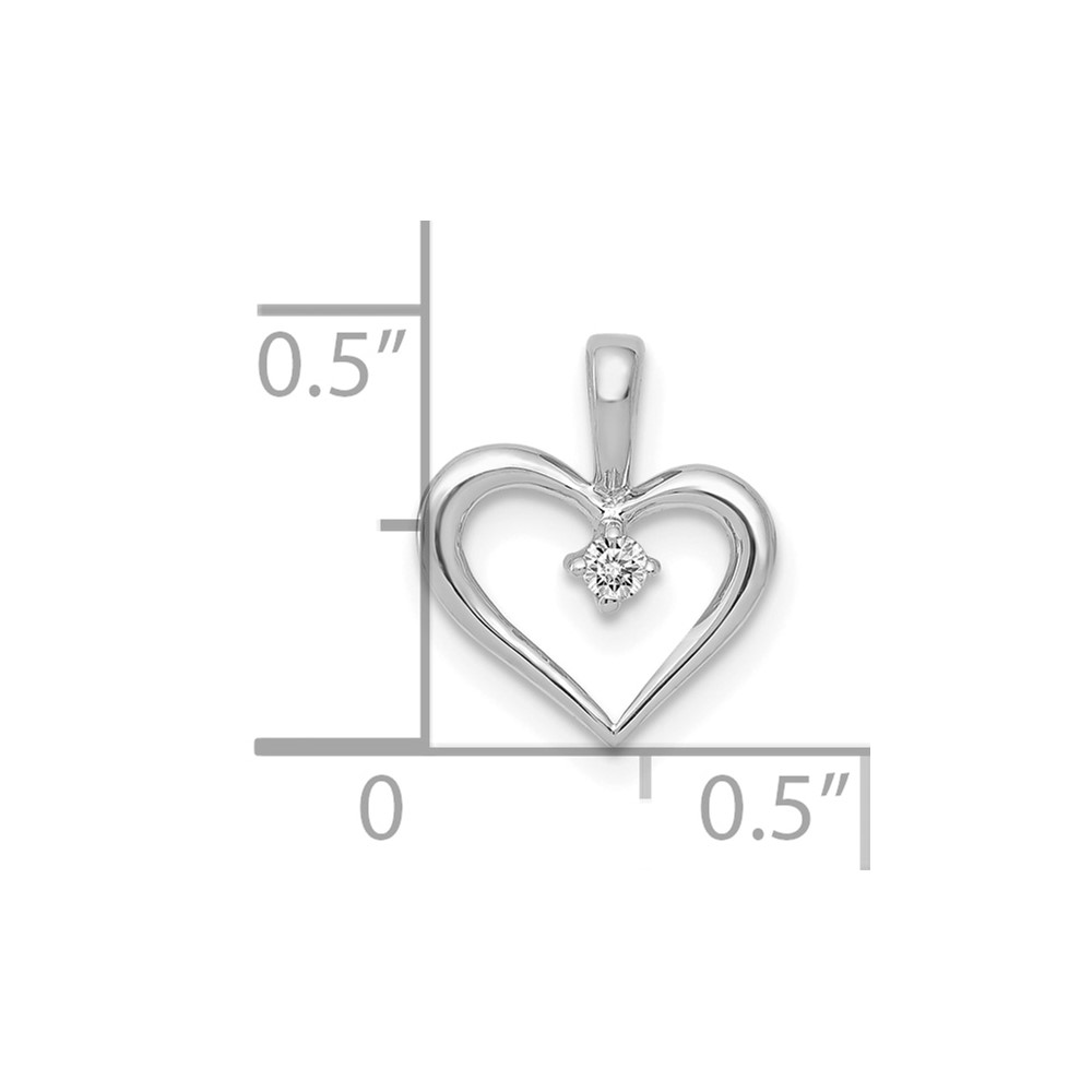 10K White Gold AA .02ct. Diamond Heart Pendant (PM4817-002-1WA)