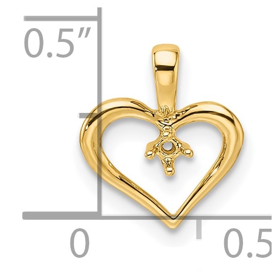 10k Heart Pendant Mounting