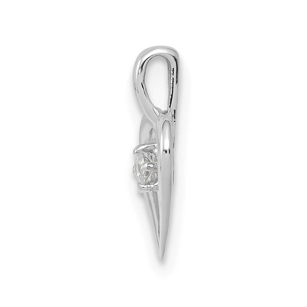 14k White Gold AA .02ct. Diamond Heart Pendant (PM4817-002-WA)