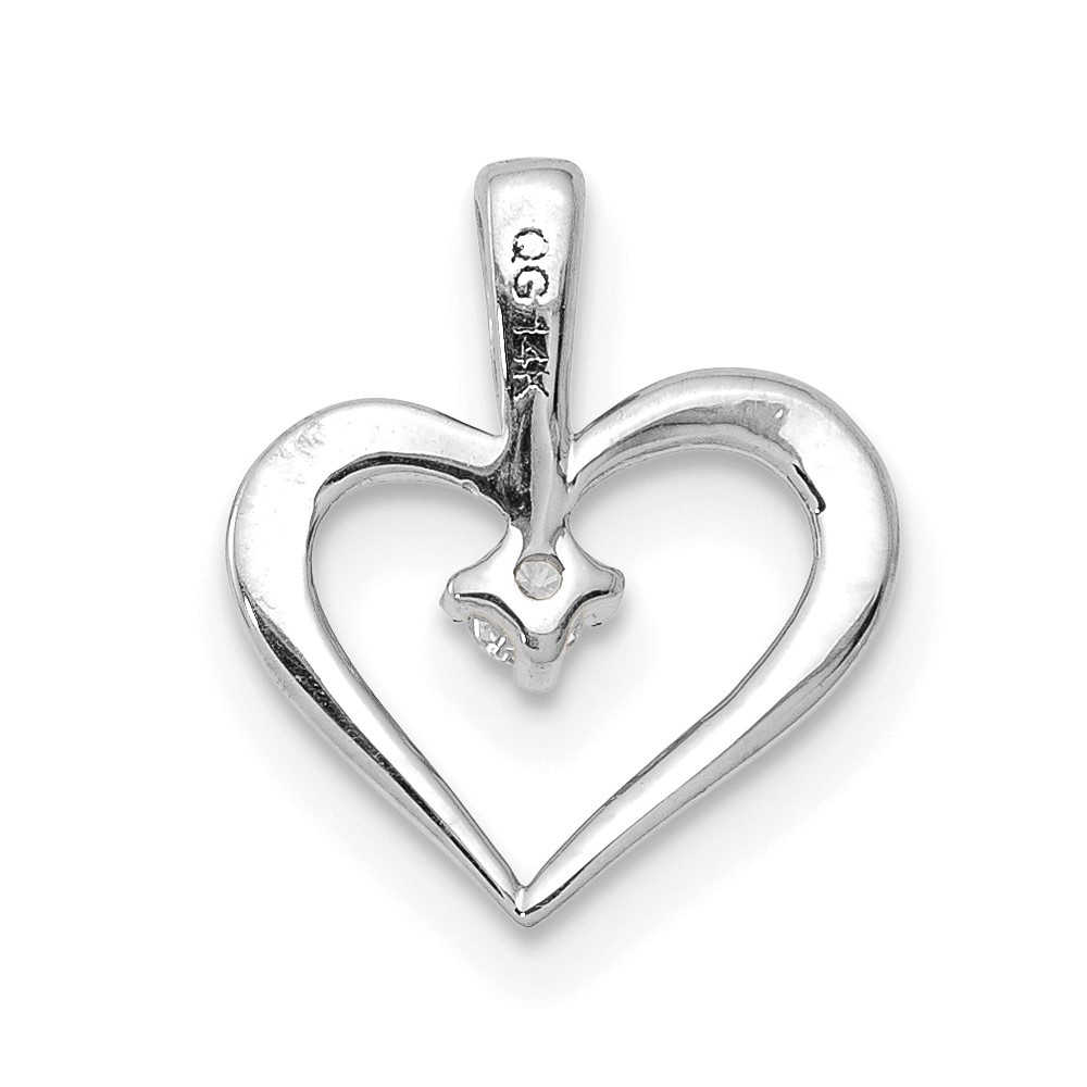 14k White Gold AA .02ct. Diamond Heart Pendant (PM4817-002-WA)