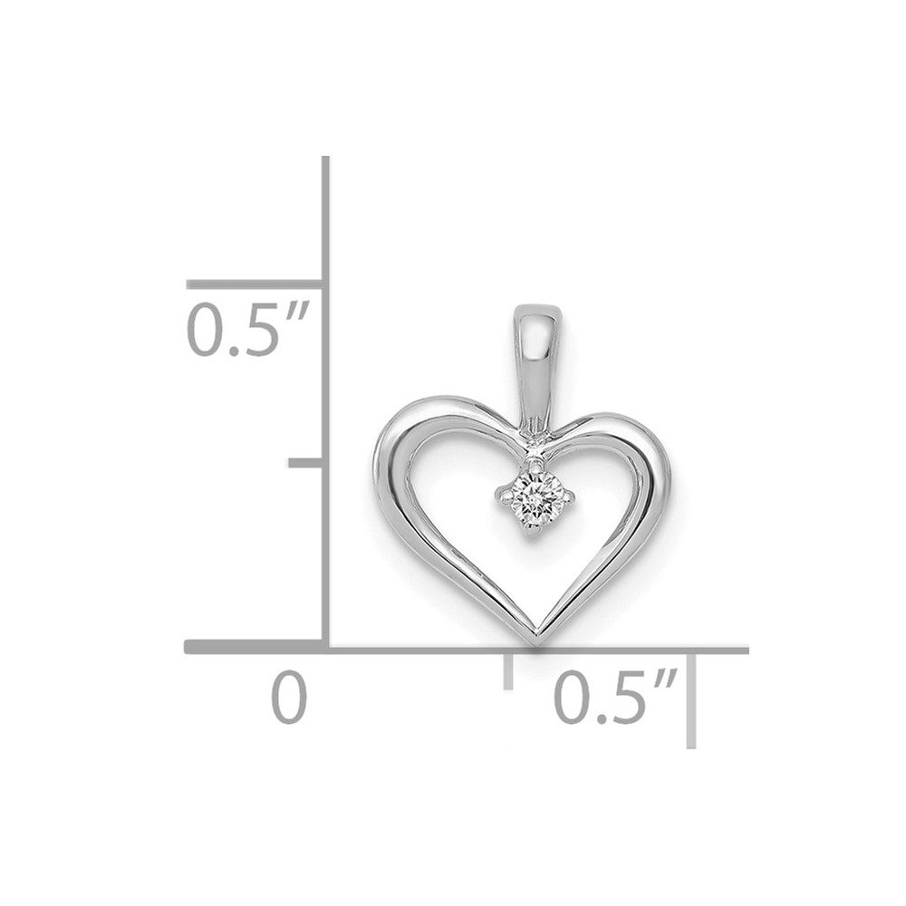 14k White Gold AA .02ct. Diamond Heart Pendant (PM4817-002-WA)