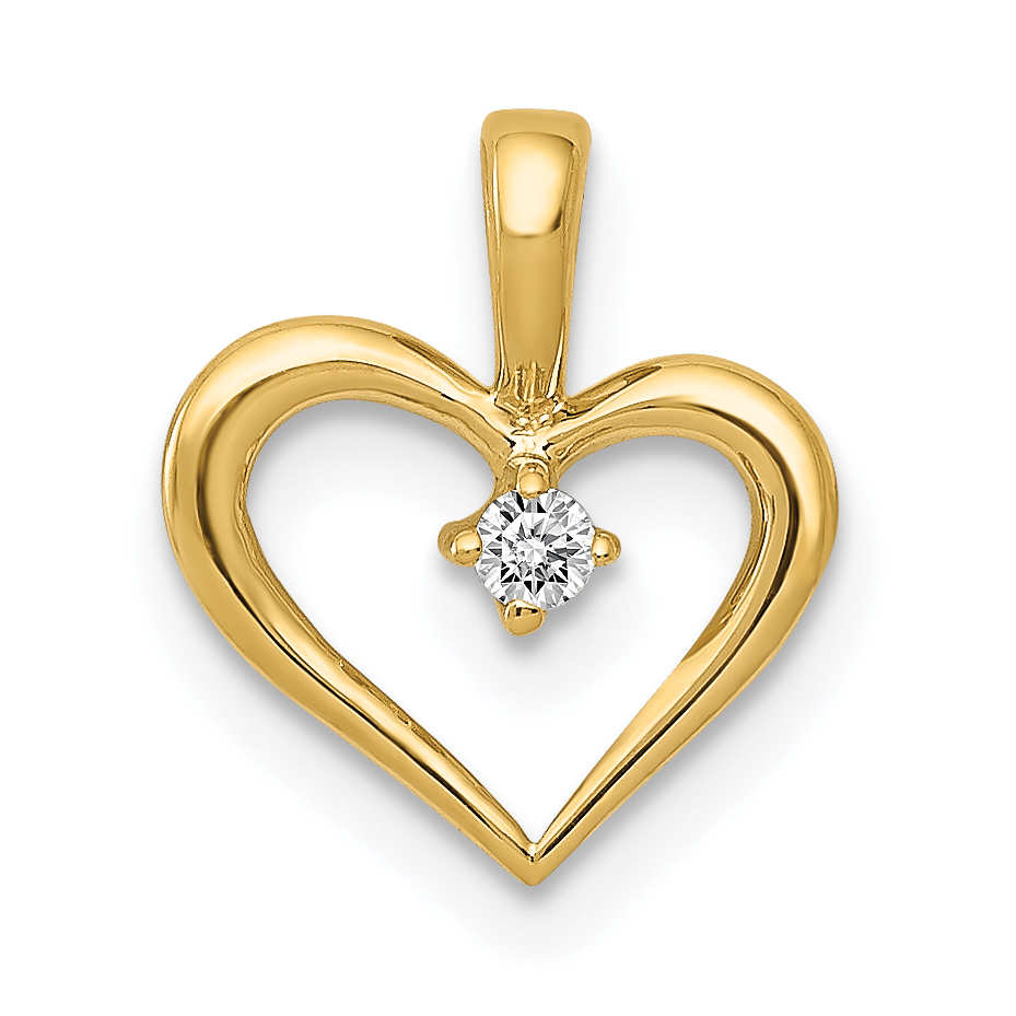 14K AA .05ct. Diamond Heart Pendant (PM4817-005-YA)