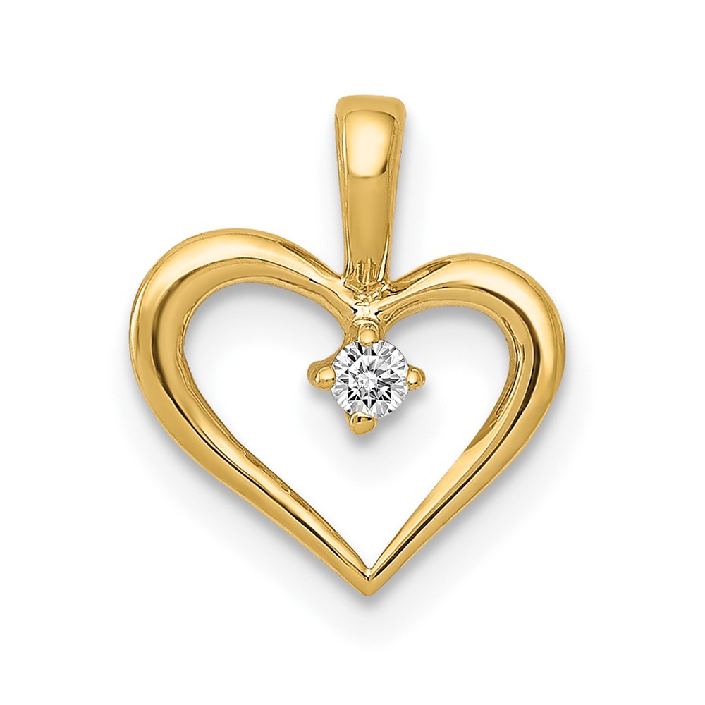 14K AA .05ct. Diamond Heart Pendant (PM4817-005-YA)