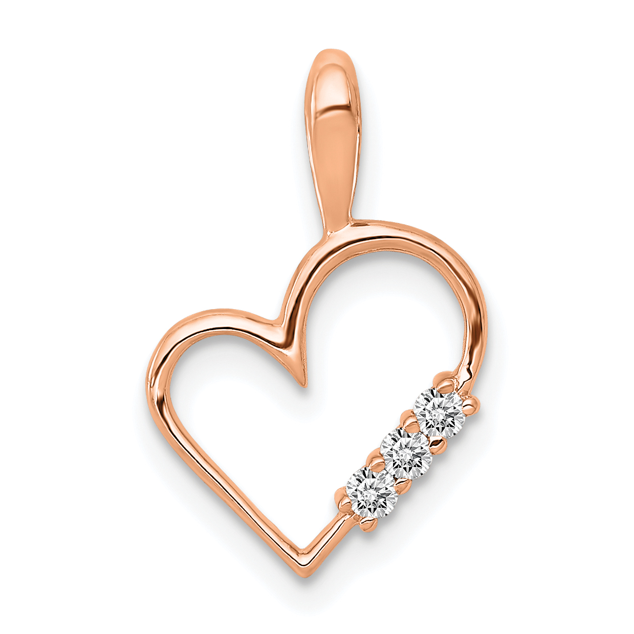 14k Rose Gold AA 1/20ct. Diamond Heart Pendant (PM4818-005-RA)