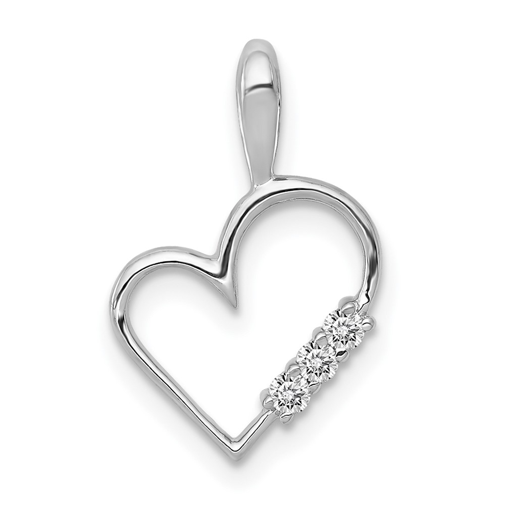 14k White Gold AA 1/20ct. Diamond Heart Pendant (PM4818-005-WA)