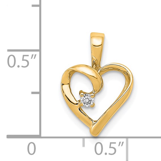 14k .02 carat AA Diamond Heart Pendant