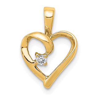 14k .02 carat AA Diamond Heart Pendant