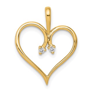 14k .02 carat AA Diamond Heart Pendant