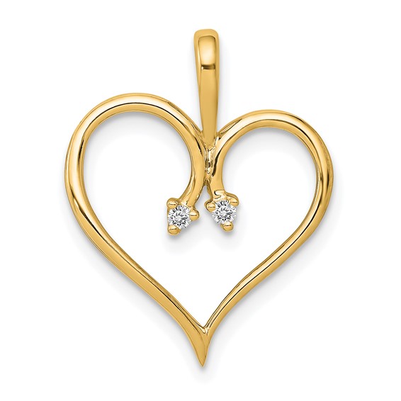 14k .02 carat AA Diamond Heart Pendant