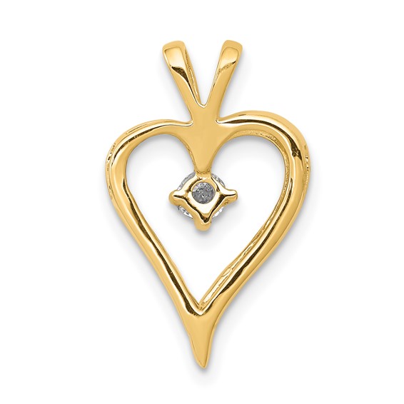 14k 1/10 carat AA Diamond Heart Pendant