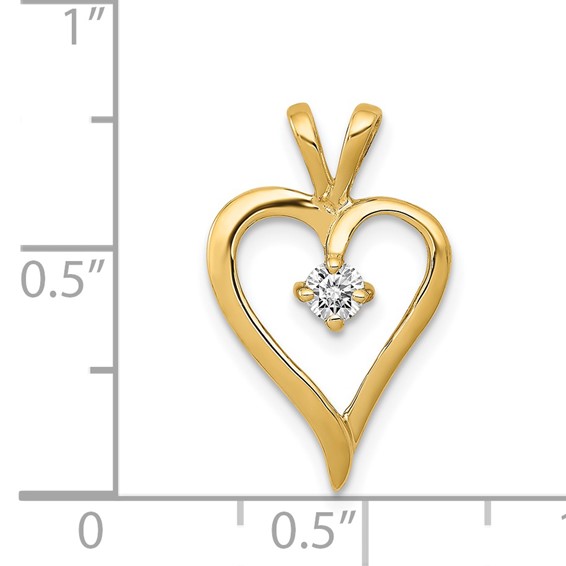 14k 1/10 carat AA Diamond Heart Pendant