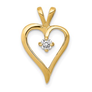 14k 1/10 carat AA Diamond Heart Pendant