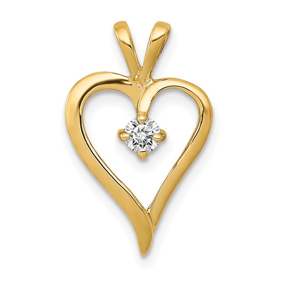 14k 1/10 carat AA Diamond Heart Pendant