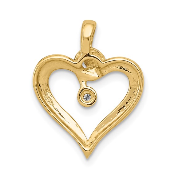 14k .01 carat AA Diamond Heart Pendant