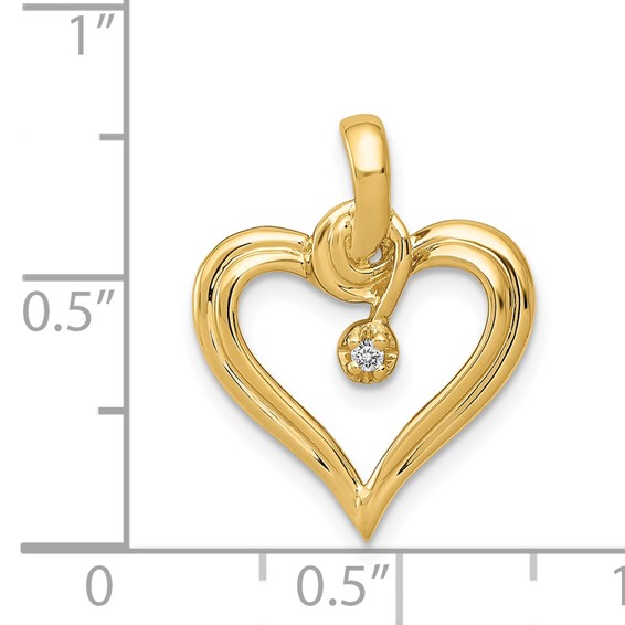 14k .01 carat AA Diamond Heart Pendant
