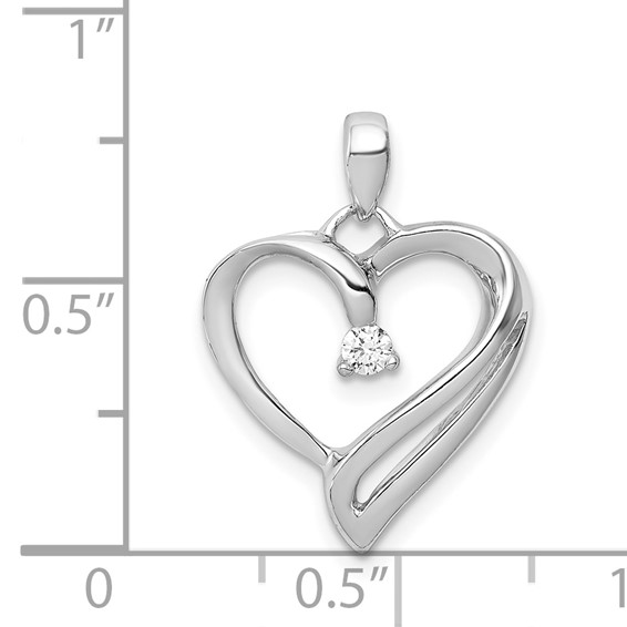 14k White Gold 1/15 carat Diamond Heart Pendant