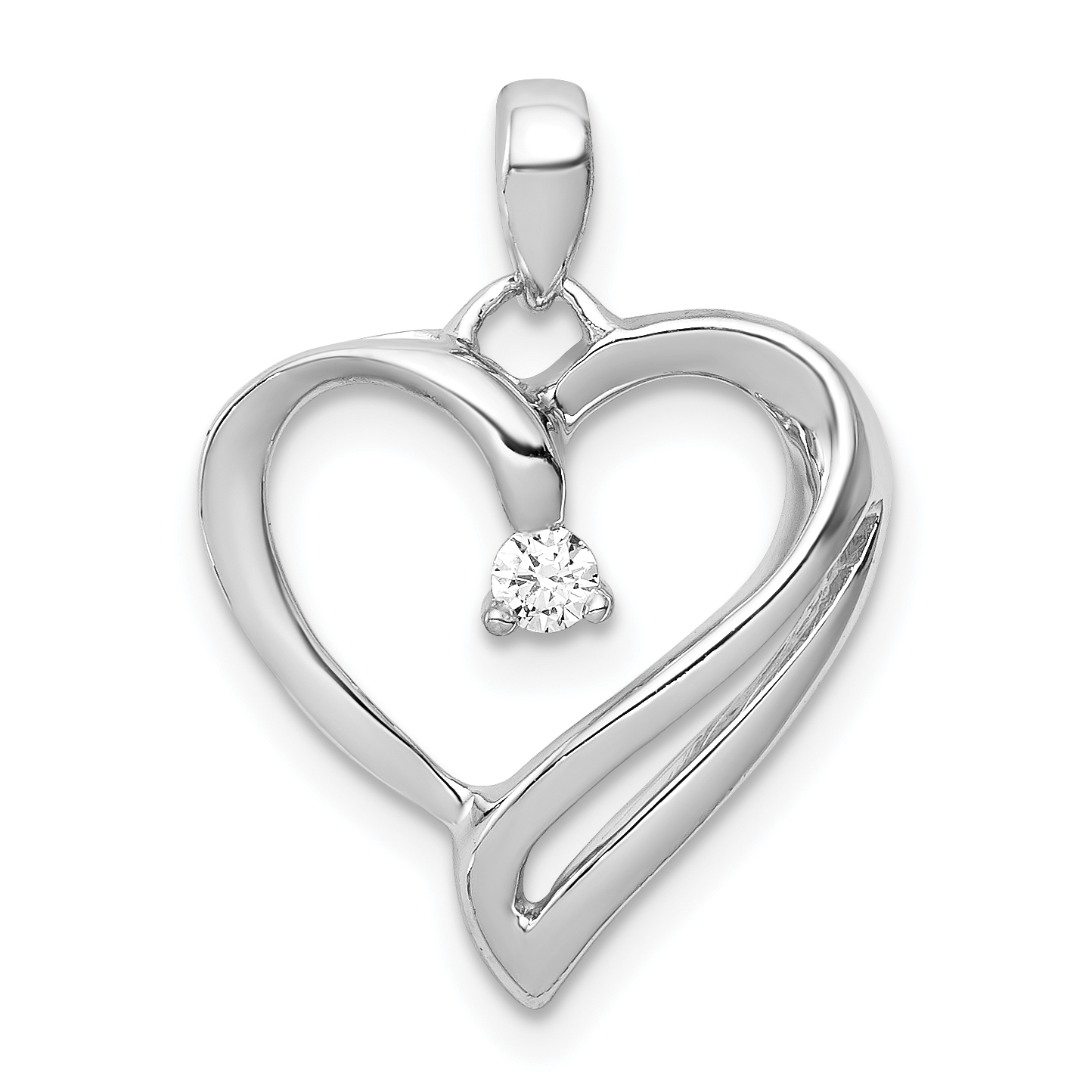14k White Gold 1/15ct. Diamond Heart Pendant (PM4829-007-WA)