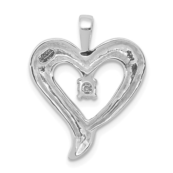 14k White Gold Holds 1-2.9mm Stone Heart Pendant Mounting
