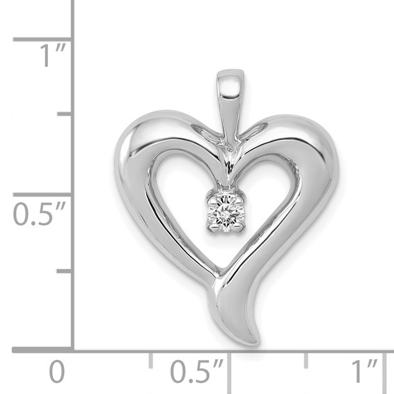 14k White Gold Holds 1-2.9mm Stone Heart Pendant Mounting