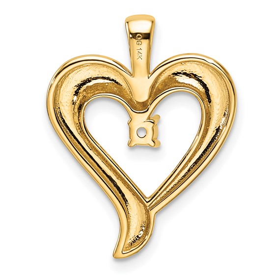 14k Holds 1-2.9mm Stone Heart Pendant Mounting