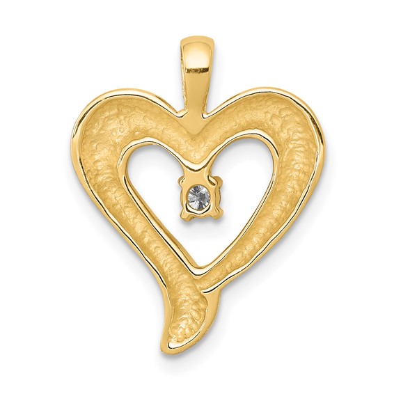 14k Holds 1-2.6mm Stone Heart Pendant Mounting