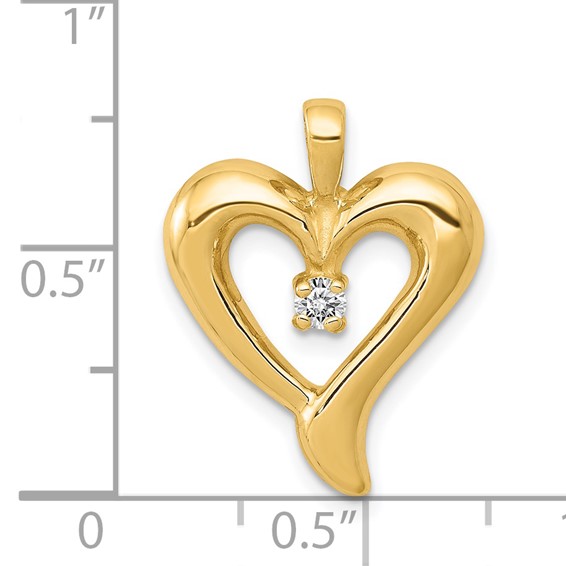 14k Holds 1-2.6mm Stone Heart Pendant Mounting