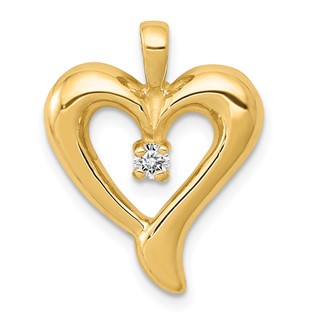 14k Holds 1-2.6mm Stone Heart Pendant Mounting