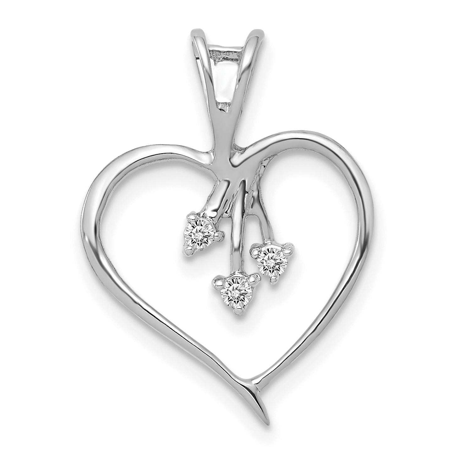 14k White Gold Diamond Heart Pendant (PM4832-005-WA)