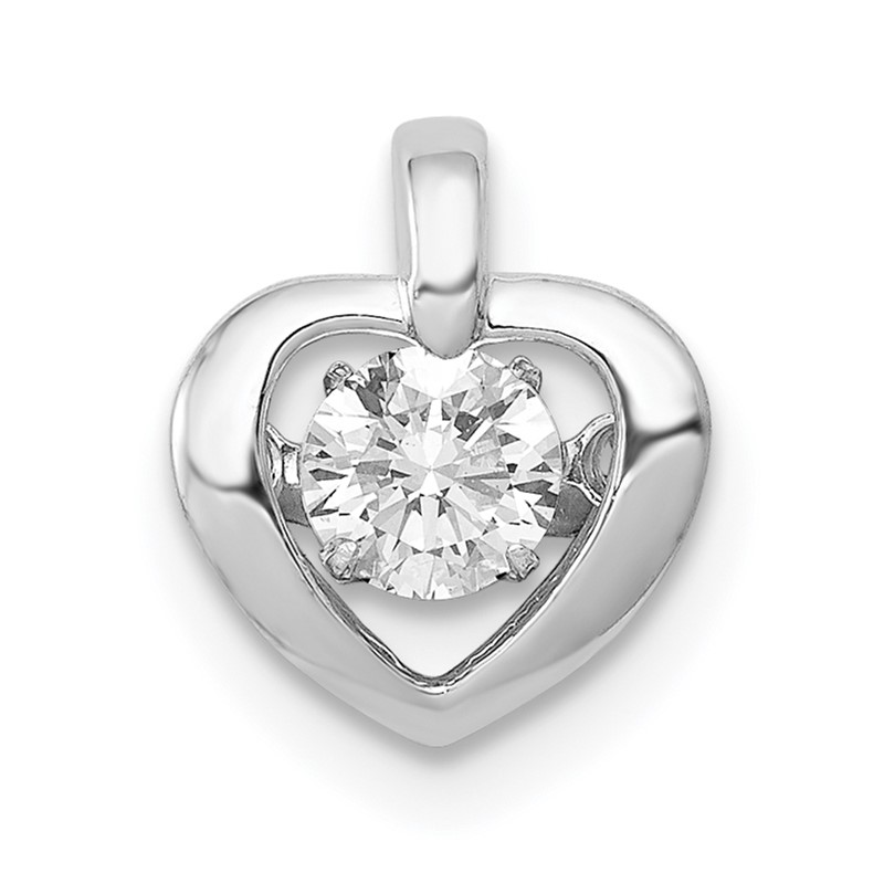 14k White Gold 1/4 carat Lab Grown Diamond VS/SI+ G+ Complete Vibrant Heart Pendant