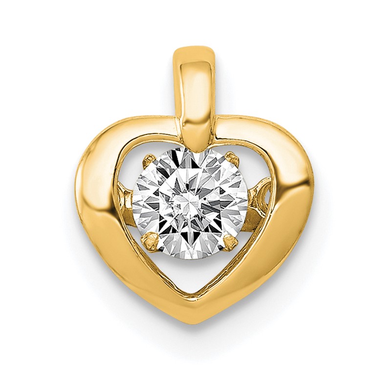 14k 1/4 carat Lab Grown Diamond VS/SI+ G+ Complete Vibrant Heart Pendant