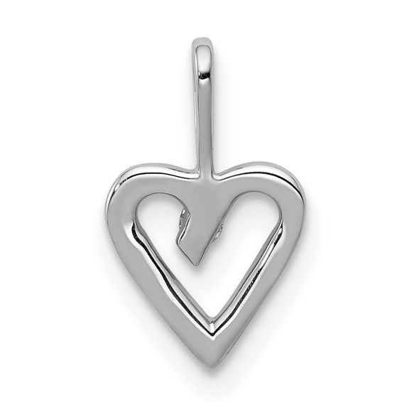 14k White Gold .02 carat Diamond Heart Pendant