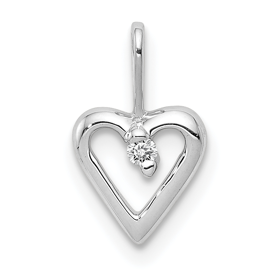 14k White Gold .02ct. Diamond Heart Pendant (PM4834-002-WA)