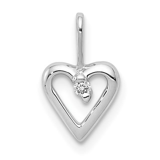 14k White Gold .02 carat Diamond Heart Pendant