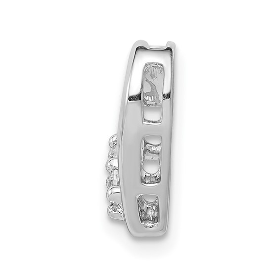 14k White Gold 1/10 carat Diamond Heart Chain Slide