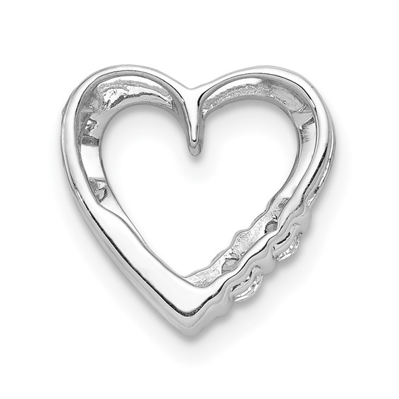 14k White Gold 1/10 carat Diamond Heart Chain Slide