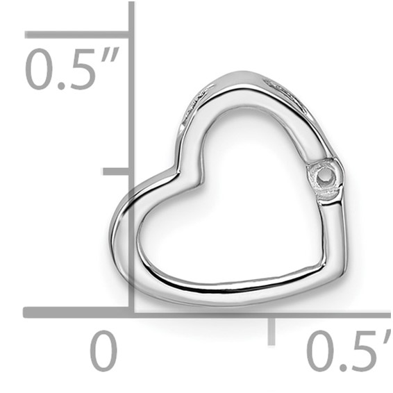 10k White Gold Heart Chain Slide Mounting