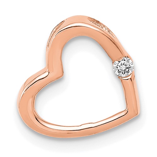 14k Rose Gold Heart Chain Slide Mounting